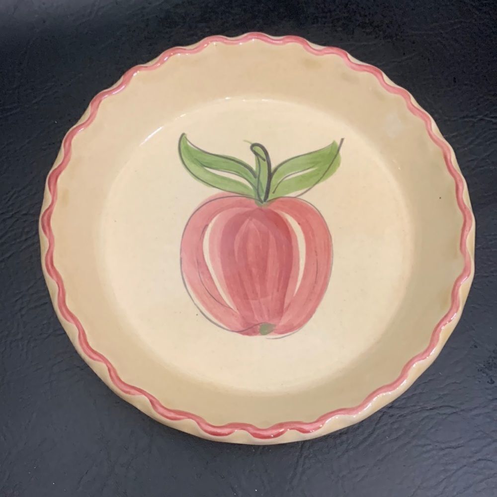 Los Angeles Pottery Oven Ware 630 Apple Pie Baking Serving Round 9 Inch Plate